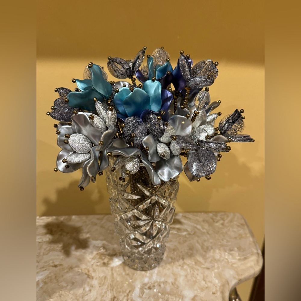 Handmade artificial beaded flower stems for Decor